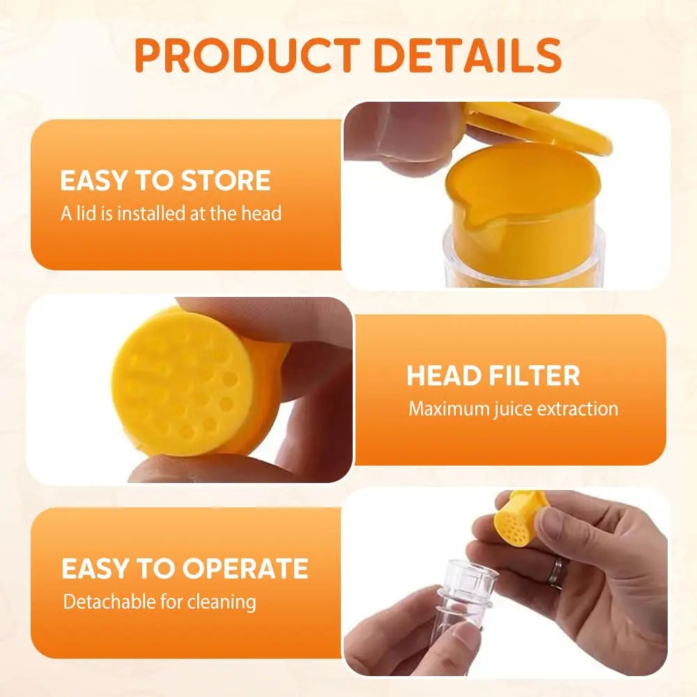 Effortless Citrus Juicing: Screw-Top Lemon Squeezer with Built-In Filter and Spout for Cocktails and Drinks